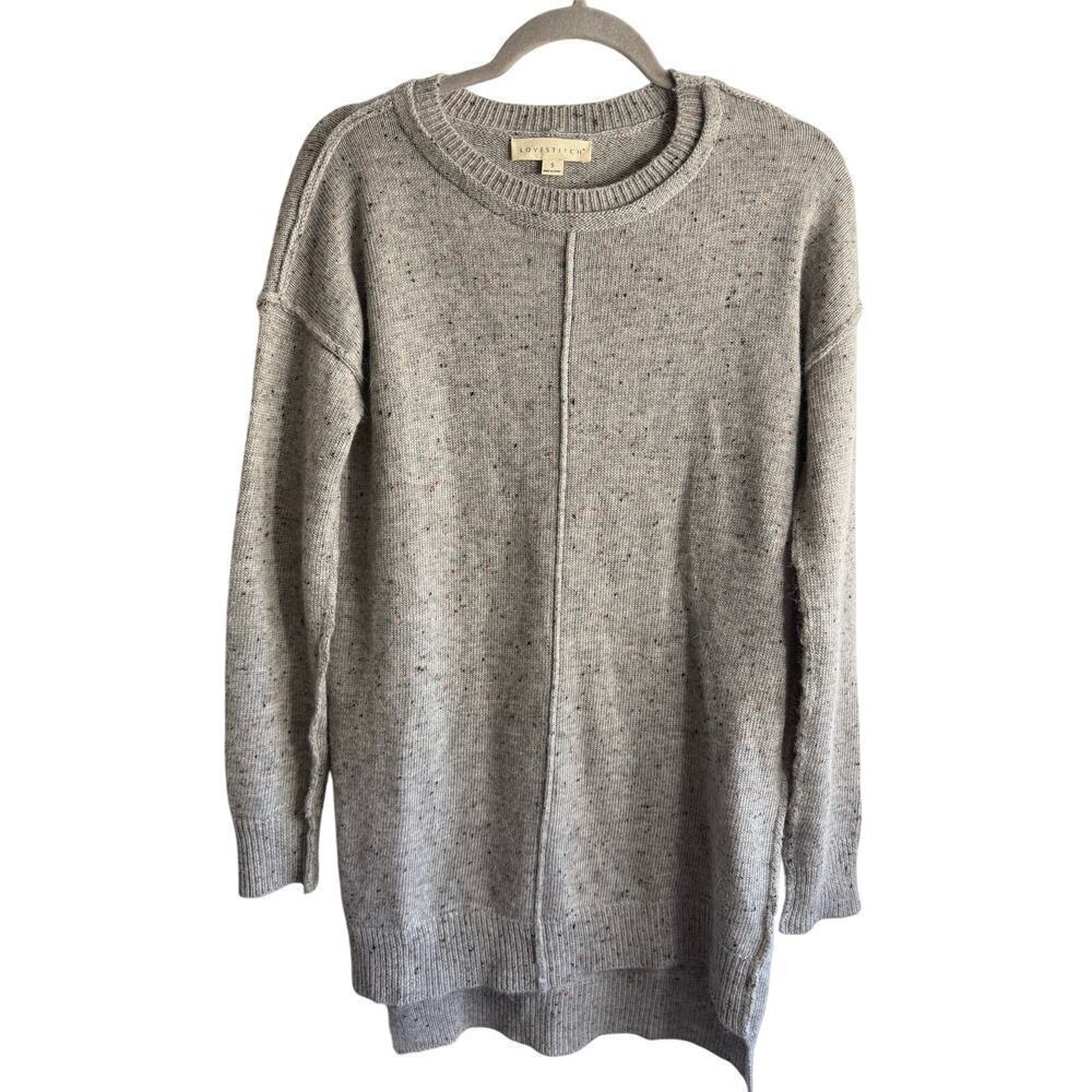 Lovestitch Grey Speckled Angora Blend Knit Sweater Size Small - Picture 2 of 6